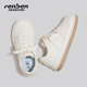Renben white shoes for women 2025 spring new women's shoes versatile thick-soled large-toe sneakers students casual bread shoes