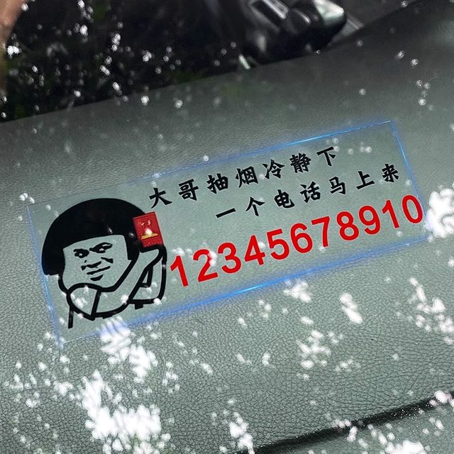 Temporary car number plate personalized telephone plate electrostatic car traceless telephone plate creative funny number parking plate