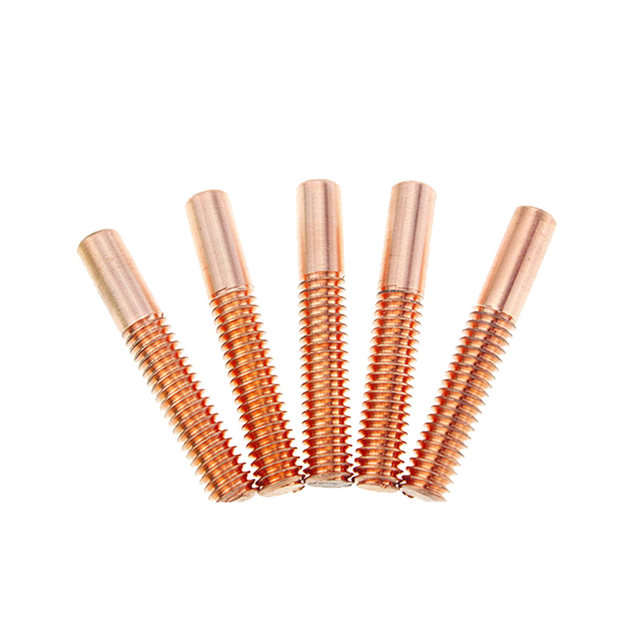 EDM electrode red copper copper threaded electrode metric American British copper electrode threaded electrode direct sales