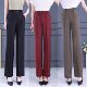 Draped straight-leg pants 2025 summer versatile narrow version wide-leg pants mother casual temperament slim high waist trousers women