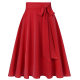 Spring and summer thin women's large size thin solid color chiffon large sway A-line skirt to make you look slim and high waist umbrella skirt with pocket droop