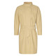 French niche design! Cotton and linen dress autumn half -high -necked waist tape temperament OL high -end commute British work style
