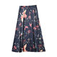 Spring and Autumn Chinese retro printed high-waisted skirt for women with slim A-line skirt commuting versatile
