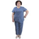 Middle-aged and elderly women's two-piece loose short-sleeved top T-shirt + pants casual elastic ice silk cool grandma set
