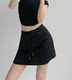 Spring and summer drawstring short skirt for women half-high waist slim sports sweatshirt dress gray American hot girl A-line hip-pack large size
