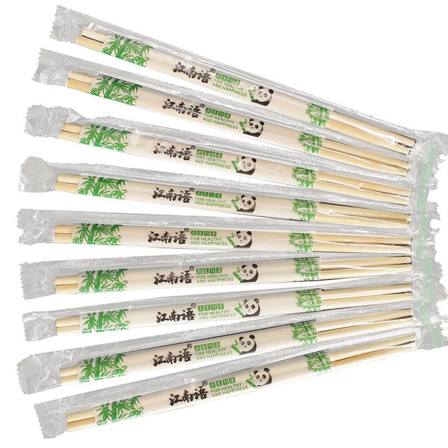 Disposable chopsticks for commercial use, restaurant-specific, cheap household fast food bowls and chopsticks, takeaway independent packaging, hygienic round fast chopsticks