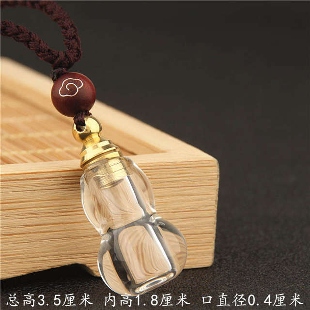 Transparent hollow, Wukong Binggwu Pendant Pendant Pendant Waterproof Small Glass Bottle Necklace to open a cinnabar Ganlu Pill
