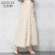 2025 mesh slim Hong Kong flavor large size tulle skirt puffy skirt women's irregular a half-body long skirt high waist