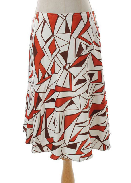 
Summer print Vintage vintage retro lonely literary style mid-skirt skirt abstract flower color blocks