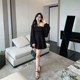 Xitonger large size women's fat mm dark slim strapless breast halter neck halter skirt covering belly fashionable base dress summer