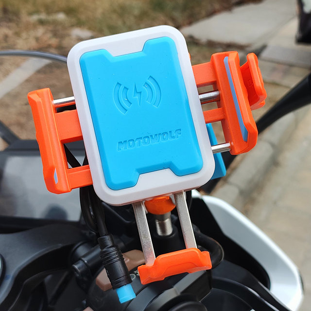 Modo Wolf Wireless Charging Mobile Phone Holder New Motorcycle Navigation Mount Electric Vehicle Universal Shock Absorption Quick Access