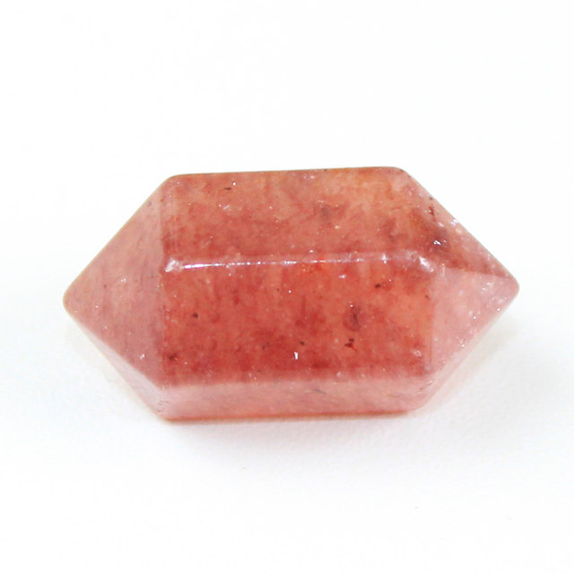 Ruhong natural red strawberry crystal hexagonal prism ornaments double-pointed bracelet handmade DIY crystal jewelry accessories loose beads