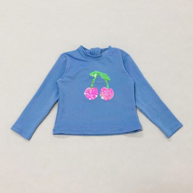 666 foreign order children's swimsuit girls split triangle swimsuit sequined cherry girl hot spring swimsuit for children