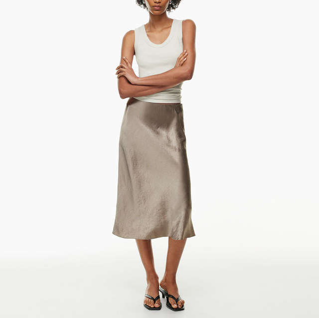 Added maxi long skirt, foreigner single king, textured acetate fish tail skirt, midi midi skirt