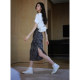 Cool Acetic Acid Polka Dot Print Medium-length Slit High-waisted Slim Hip Skirt Half Body 23246