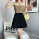 2024 summer large-size skirt pleated fishtail skirt sweet fat mm slim and anti-exposure short skirt black pleated skirt
