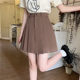 Summer women's skirt women's sweet college jk pleated skirt anti-exposure short skirt fat mm brown hip A-line skirt