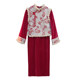 Original design of plum blossom viewing fat mm New Year festive plus velvet vest + cheongsam dress suit winter
