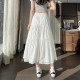 Fashionable and versatile skirt 2025 spring new style for women's high waist slimming versatile solid color lace skirt