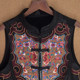 25 spring new ethnic stand collar Chinese style spliced ​​vest women's buttoned cardigan vest sleeveless jacket top