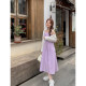 Sasaya small man design square collar suspender dress for women summer retro waistband long skirt
