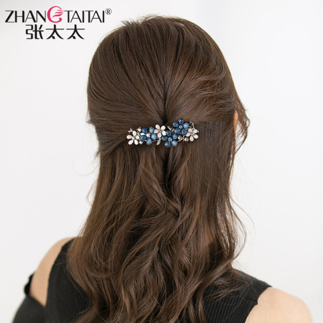 Light luxury retro clip for women's headwear medium-sized fashion spring clip back head hair clip one-line clip hair clip horizontal clip hair clip