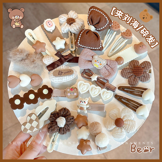 Plush hair clip hair card for women 2025 new children's clip head floral headdress side bangs clip cute clip hair accessories