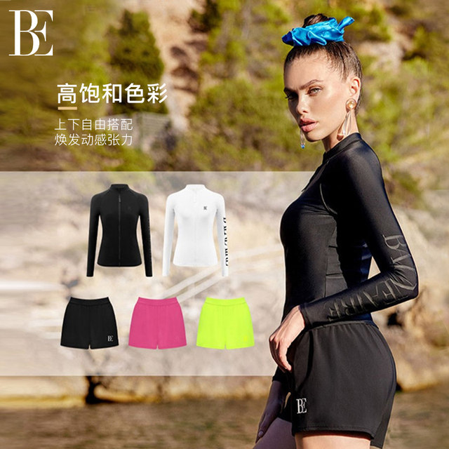 BE Fan De'an surf series split swimsuit women's long-sleeved suit conservative resort hot spring