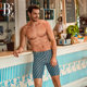 BE van der Ann men's swimming trunks printed fashionable five-point pants high elastic fit and anti-embarrassing swimming sun protection breathable and fast drying