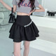 High -waist covering diamond panton skirt Children in spring and summer are thin large size A -line ruffled skirt pleated umbrella short skirt