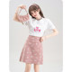 Bow printed knitted skirt for women in autumn and winter 2024 new small person with sweet high waist slim A-line short skirt