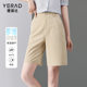 Yalida Bermuda straight shorts women's black mid-trousers 2025 summer slim casual pants suit five-point pants
