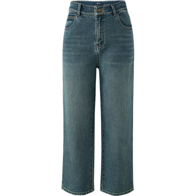 Yalida straight jeans for women 2025 new small loose large size women's pants spring and summer black cigarette pants