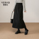 Yalida's advanced sense of commuting temperament imitation hairy skirt female 2024 autumn and winter new A -line high waist long skirt