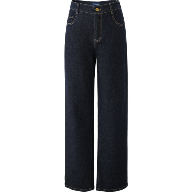 Yalida extended straight jeans women's denim pants 2025 spring and summer new style not easy to fade wide-leg pants