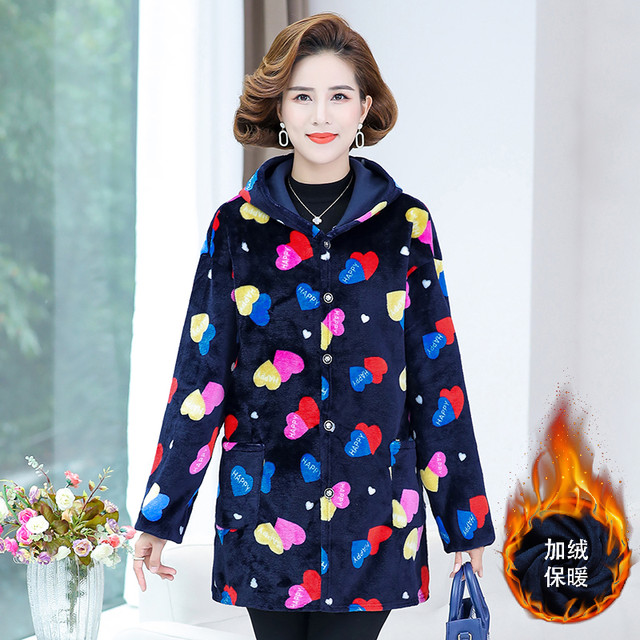 Crystal velvet smock for women in autumn and winter plus velvet loose anti-fouling and stain-resistant kitchen apron overalls flannel adult protective clothing