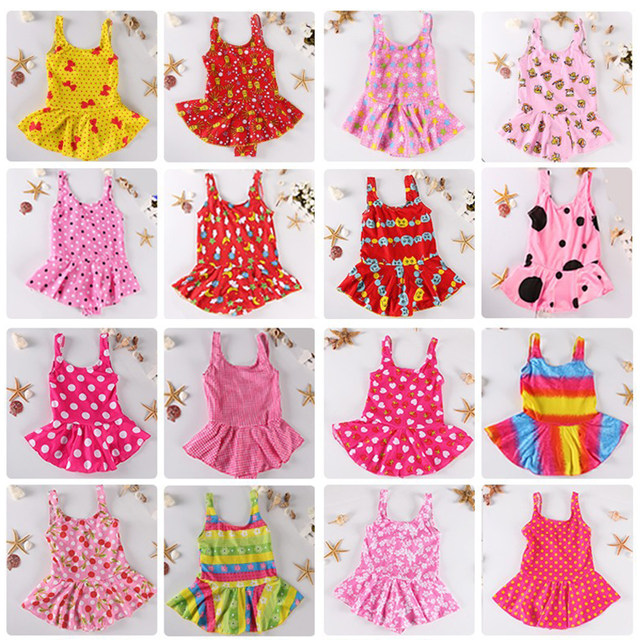 Children's swimsuit for small and medium-sized girls split one-piece 2-9 years old cute cartoon Korean style female swimsuit triangle comfortable and quick-drying