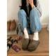 
Thick-soled toe shoes loafers women's 2025 autumn and winter new style lazy people's pedal plus velvet thickened warm snow boots