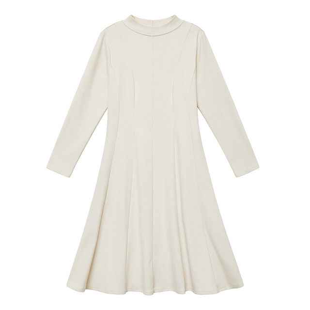 DM100 plus size 100% women's chubby mm winter all-match bow half turtleneck German velvet bottoming dress