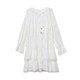 
DM100 large size 100% women's clothing autumn slightly fat mm vacation style small white skirt lace pure cotton dress