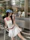 Sweet red striped polo collar sweater female summer design sense niche thin sleeveless slim short top