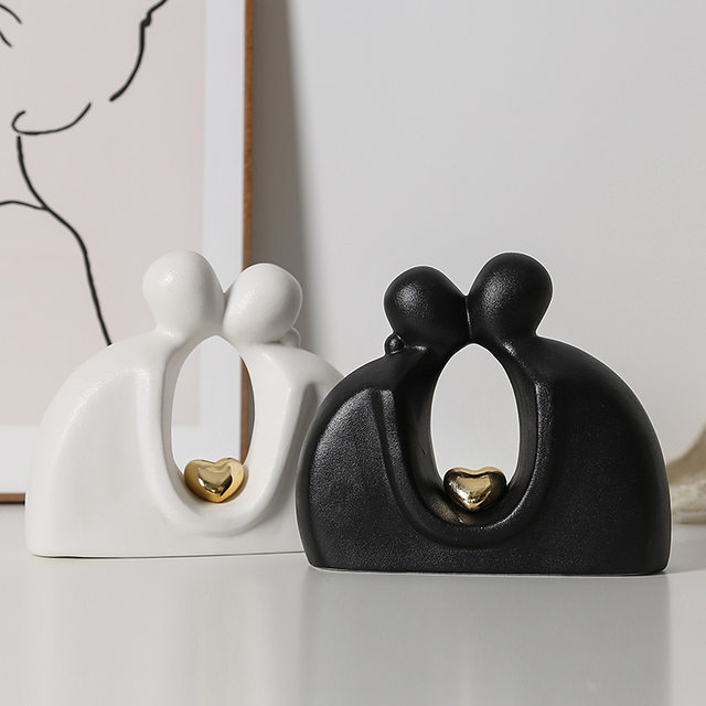 Abstract Art Kissing Couple Character Ornament Home Living Room Entrance Desktop TV Cabinet Decoration Creative Gift