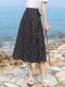 Polka dot skirt mid-length summer women's chiffon one-piece lace-up high-waist wrap skirt irregular fishtail skirt skirt