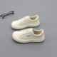 Genuine leather white shoes women's single shoes 2025 autumn minimalist doll head cowhide lace-up flat casual shoes women's board shoes