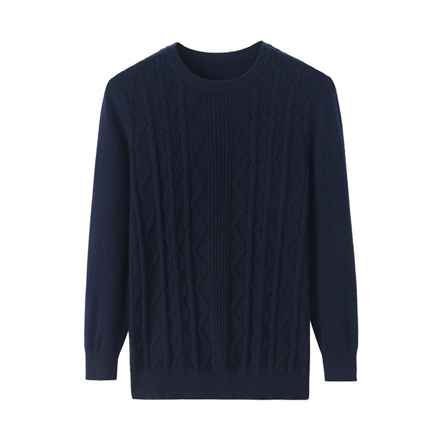 Cashmere Crimp Arongyuan men's cashmere sweater in Inner Mongolia low round neck ...