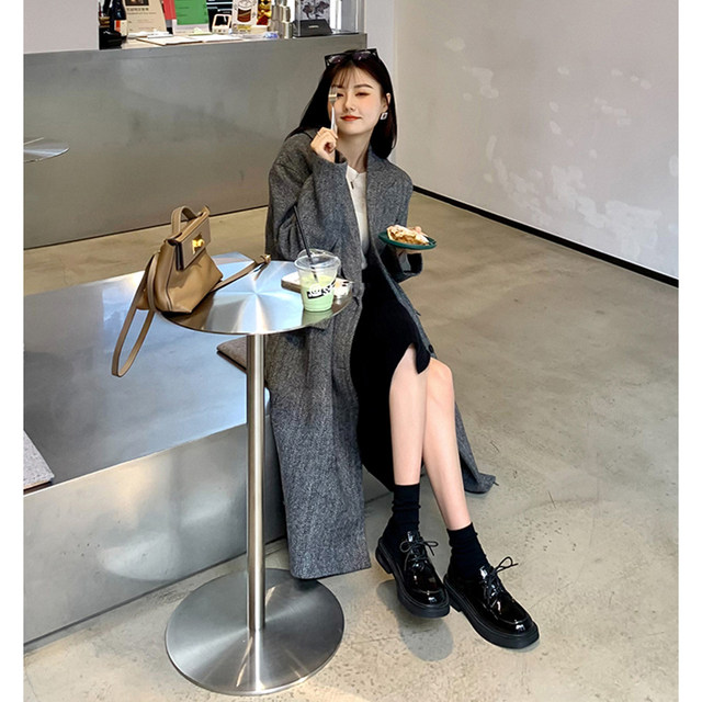 Leather loafers women's 2025 spring and autumn new flat single shoes Mary Jane black thick sole British style small leather shoes