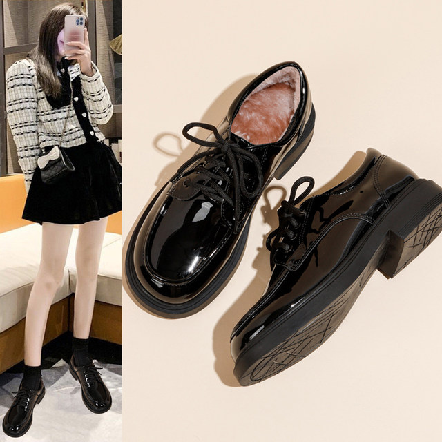 Leather loafers women's 2025 spring and autumn new flat single shoes Mary Jane black thick sole British style small leather shoes
