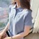 Summer POLO shirt women's T -shirt short -sleeved female new pearl cotton slimming lean workers professional shirt group top