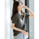 XWI Xinwei Gradient Butterfly Printed Pattern Short Sleeve T-shirt Women's Summer Commuter Versatile Top
