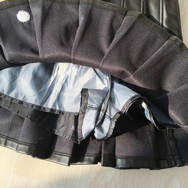 Women's daily single half elastic waist button pleated skirt for girls' motorcycle leather skirt cute and versatile spring and autumn half-body skirt